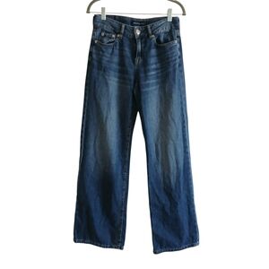 Aeropostale Aero Baggy Wide Leg Jeans Women's Size 000 Medium Wash Boho EUC